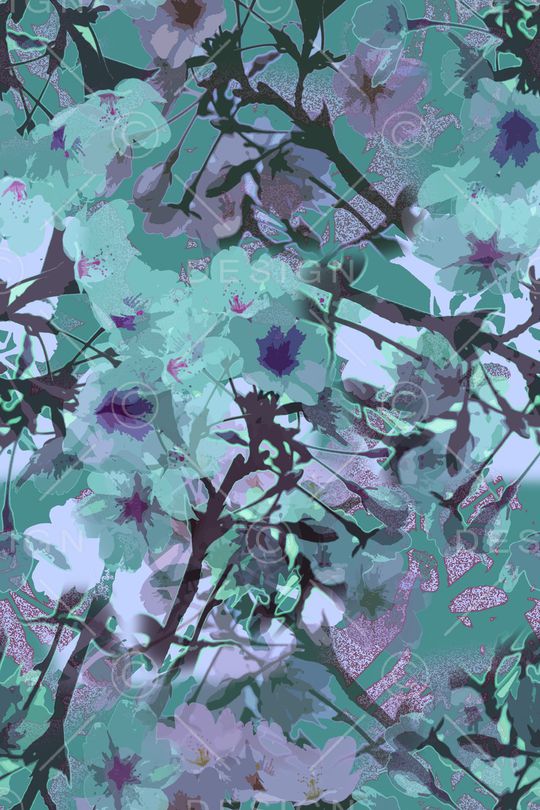 抽象花卉印花华亿平台图片