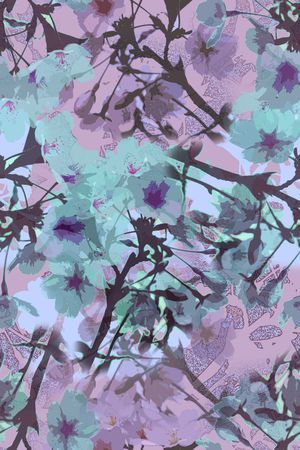 抽象花卉印花华亿平台图片