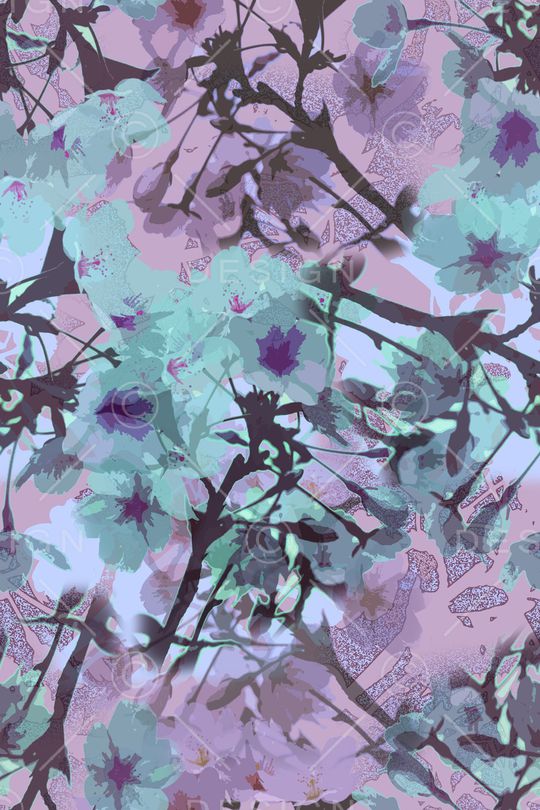 抽象花卉印花华亿平台图片