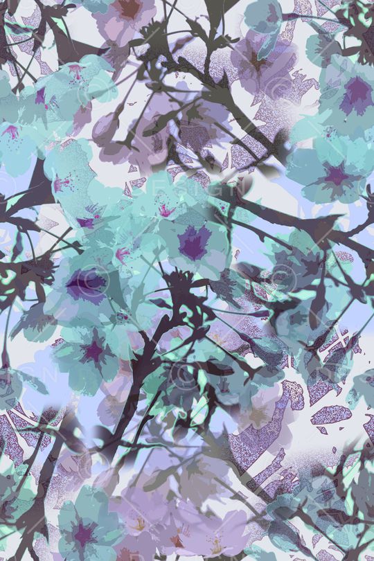 抽象花卉印花华亿平台图片