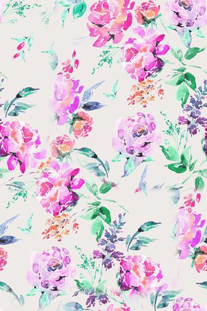 水彩花卉印花华亿平台图片