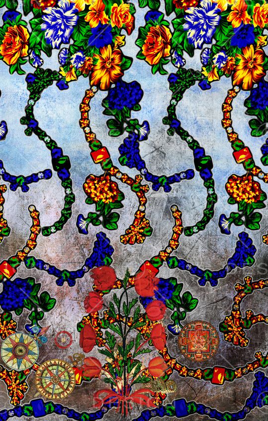 花卉印花华亿平台图片