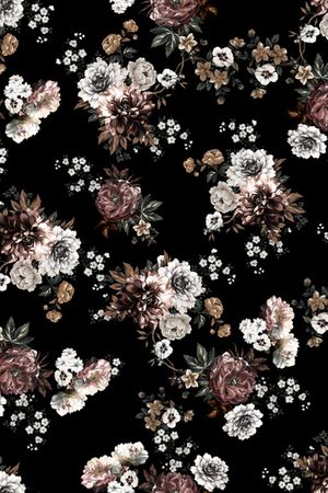 水彩花卉印花华亿平台图片