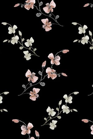 水彩花卉印花华亿平台图片