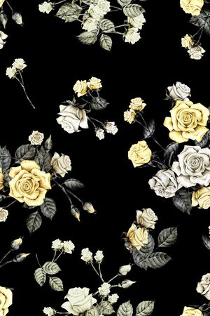 水彩花卉印花华亿平台图片