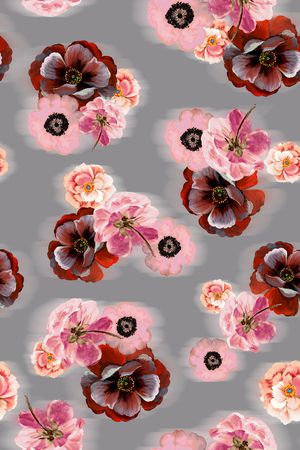 彩底花卉印花华亿平台图片