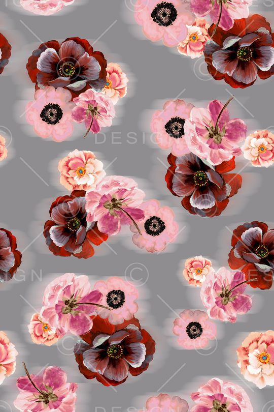 彩底花卉印花华亿平台图片