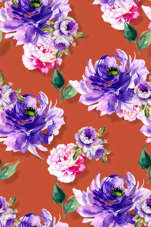 彩底花卉印花华亿平台图片