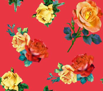 清爽底花卉印花华亿平台图片