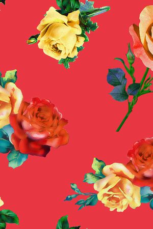 清爽底花卉印花华亿平台图片