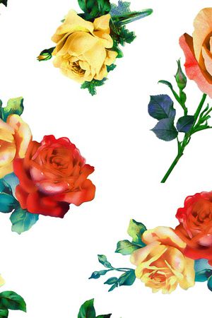 清爽底花卉印花华亿平台图片