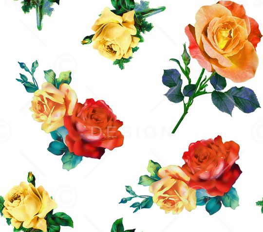 清爽底花卉印花华亿平台图片