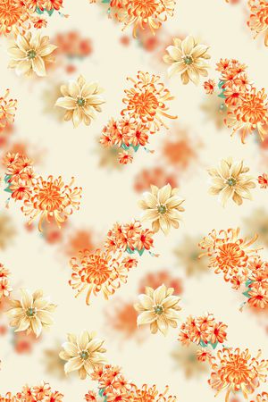 水彩花卉印花华亿平台图片