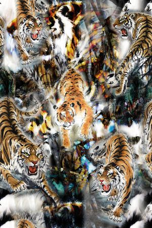 动物纹印花华亿平台图片