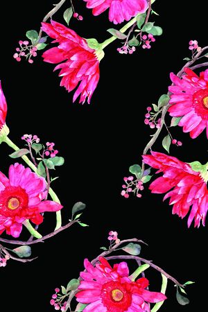 手绘花卉印花华亿平台图片