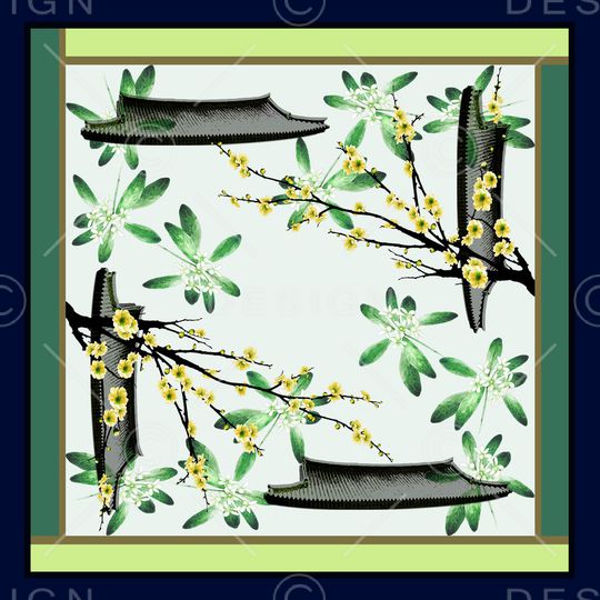 清爽底花卉印花华亿平台图片