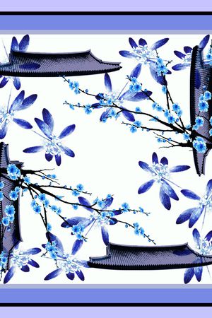 清爽底花卉印花华亿平台图片