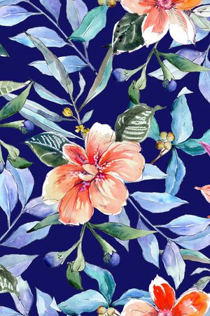 手绘花卉印花华亿平台图片