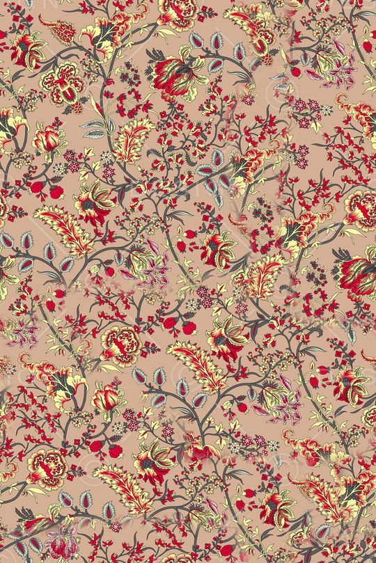 水彩花卉印花华亿平台图片