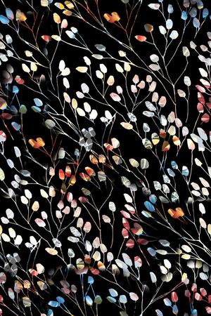 水彩花卉印花华亿平台图片