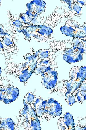 抽象花卉华亿平台印花华亿平台图片