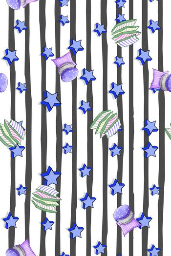 1195881-童装-竖条五角星小枕头-1