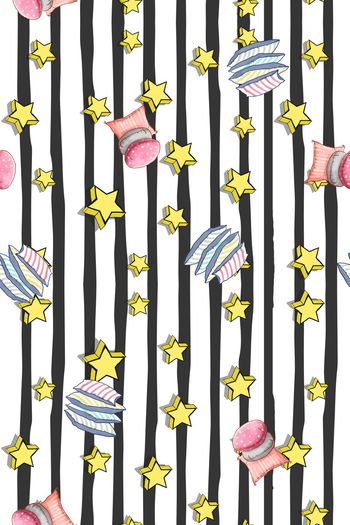 1195883-童装-竖条五角星小枕头