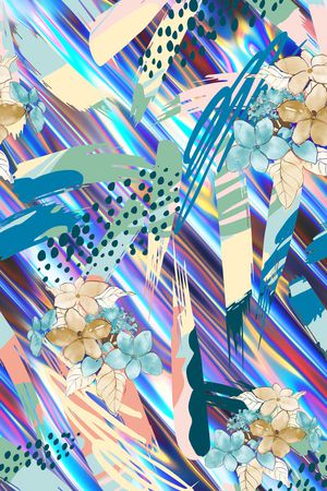 水彩花卉印花华亿平台图片