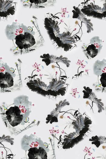 锦鲤印花华亿平台图片