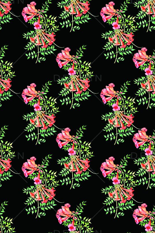 手绘花卉印花华亿平台图片