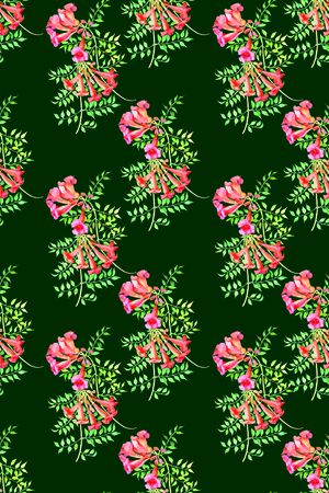 手绘花卉印花华亿平台图片