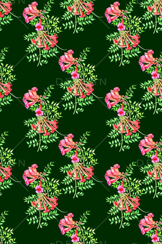 手绘花卉印花华亿平台图片