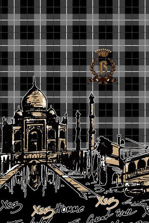 时尚格子底纹印花华亿平台图片