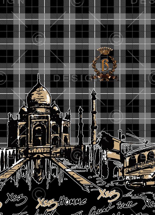 时尚格子底纹印花华亿平台图片