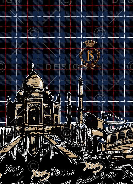 时尚格子底纹印花华亿平台图片