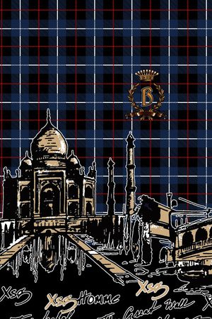 时尚格子底纹印花华亿平台图片