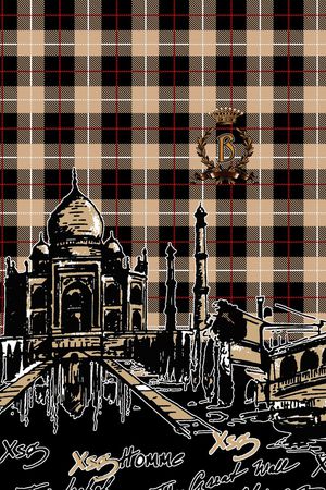 时尚格子底纹印花华亿平台图片