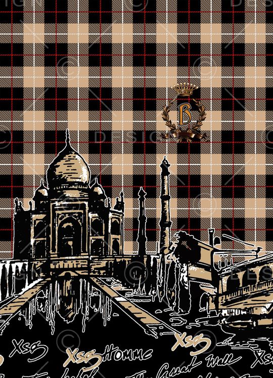 时尚格子底纹印花华亿平台图片