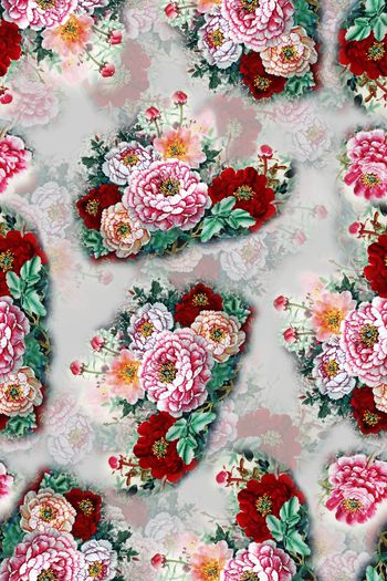 牡丹印花印花华亿平台图片