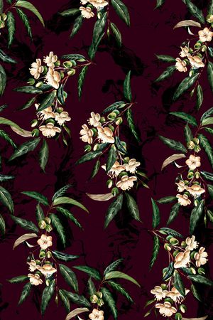 抽象花卉华亿平台印花华亿平台图片