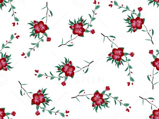 清爽底花卉印花华亿平台图片