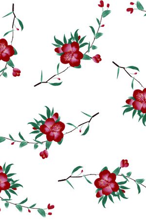 清爽底花卉印花华亿平台图片