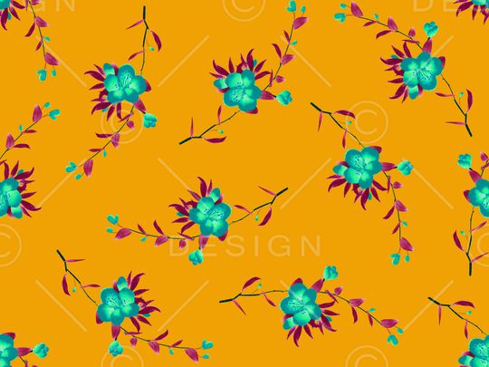 清爽底花卉印花华亿平台图片