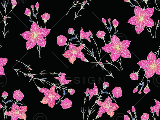 清爽底花卉印花华亿平台图片