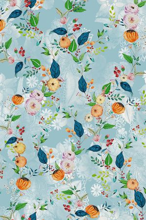 水彩花卉印花华亿平台图片