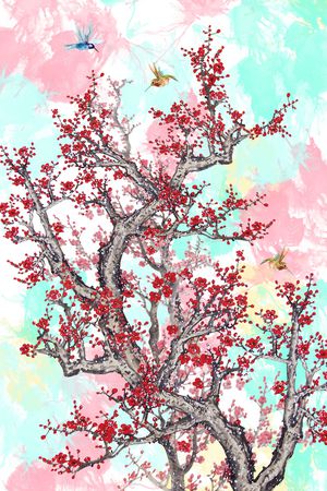 梅花印花华亿平台图片