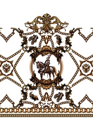 金属锁链底纹印花华亿平台图片