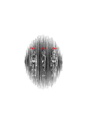 手绘线条印花华亿平台图片