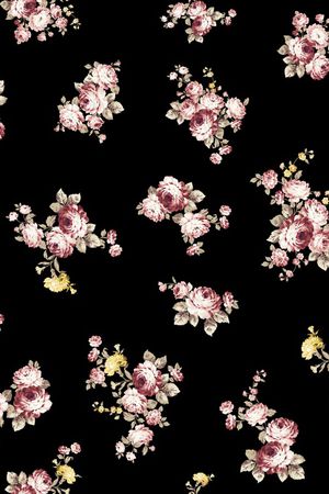 水彩花卉印花华亿平台图片