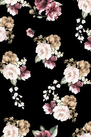 水彩花卉印花华亿平台图片